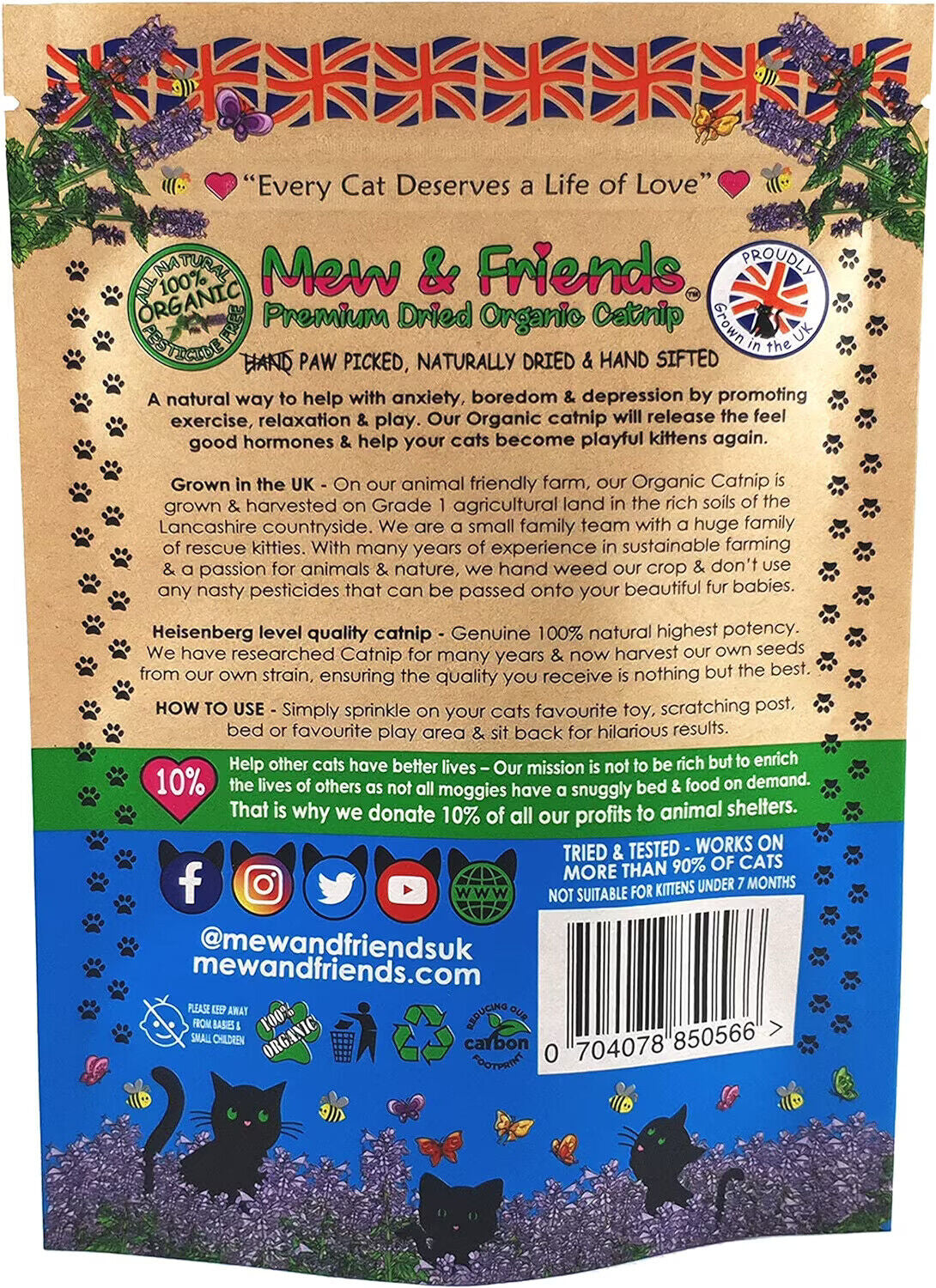 Mew & Friends Catnip Premium Organic 100% Natural Dried Catnip Spray UK GROWN