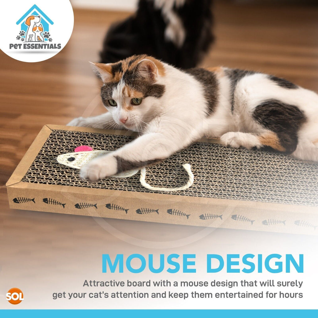 4-24 Cat Scratcher Pads | Kitten Scratching Board Mat Cardboard Bed Pet Play Toy