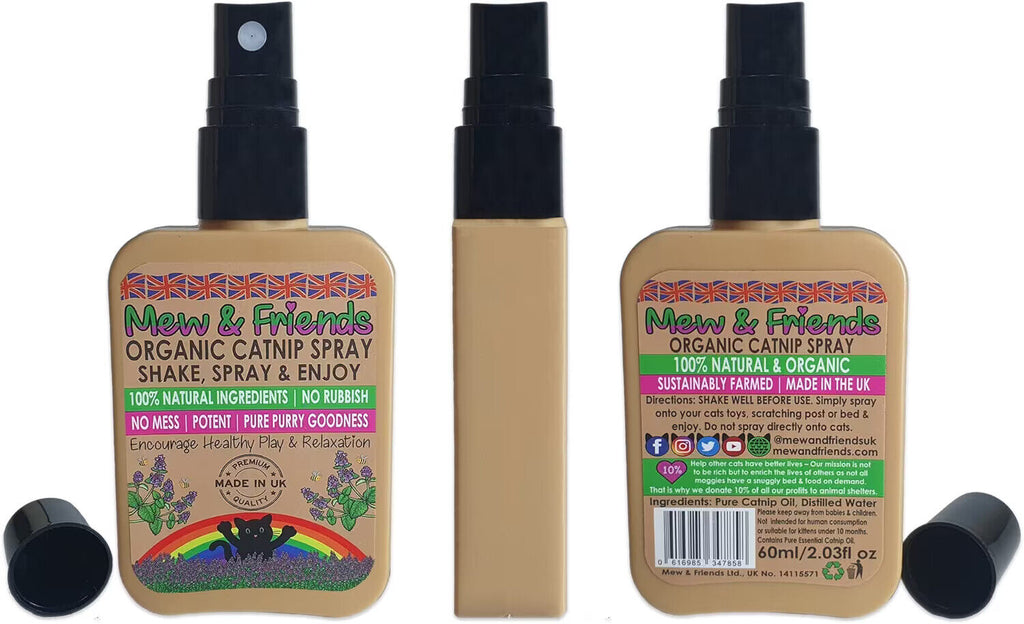 Mew & Friends Catnip Premium Organic 100% Natural Dried Catnip Spray UK GROWN