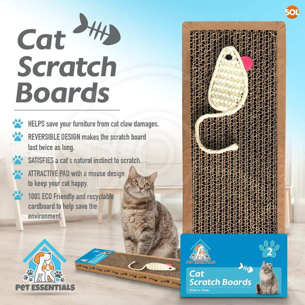 4-24 Cat Scratcher Pads | Kitten Scratching Board Mat Cardboard Bed Pet Play Toy