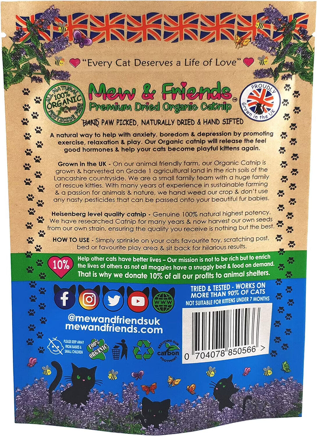 Mew & Friends Catnip Premium Organic 100% Natural Dried Catnip Spray UK GROWN